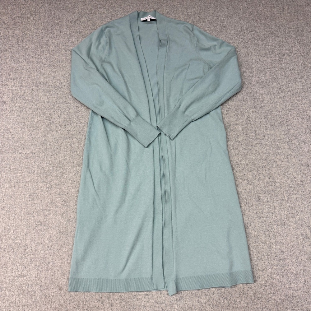 Lark & Ro Cardigan Sweater Size Large Sage Green Duster Open Front Lightweight
